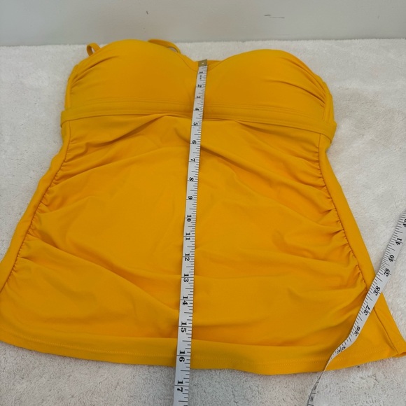 Athleta Yellow Shirred Halter Tankini Swim Top M - Picture 10 of 10